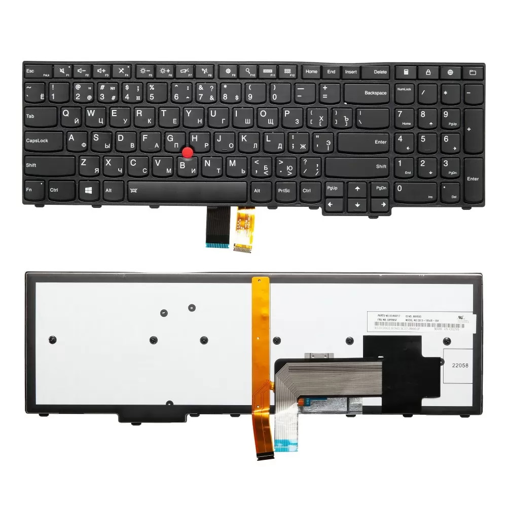 Клавиатура для ноутбука Lenovo E531 E540 T540 L540 T550 T560 Черная с подсветкой