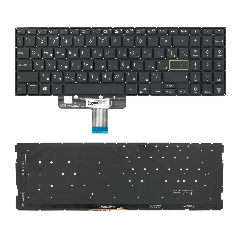 Клавиатура для ноутбука Asus VivoBook S15 M533UA S533EA X521EA X521FL Черная с подсветкой