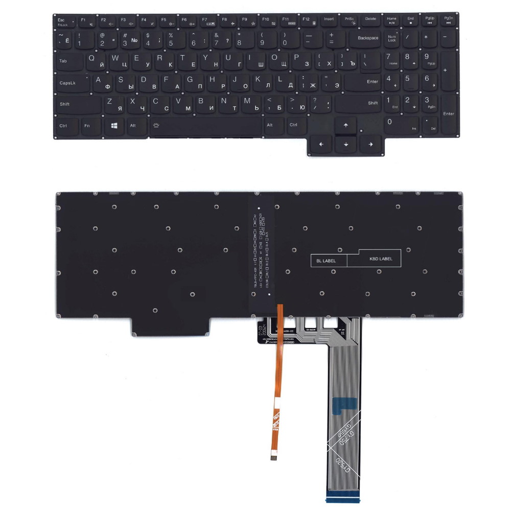 Клавиатура для ноутбука Lenovo Legion 5-15IMH05 5-15ACH6 5-15ARH05 Черная с подсветкой