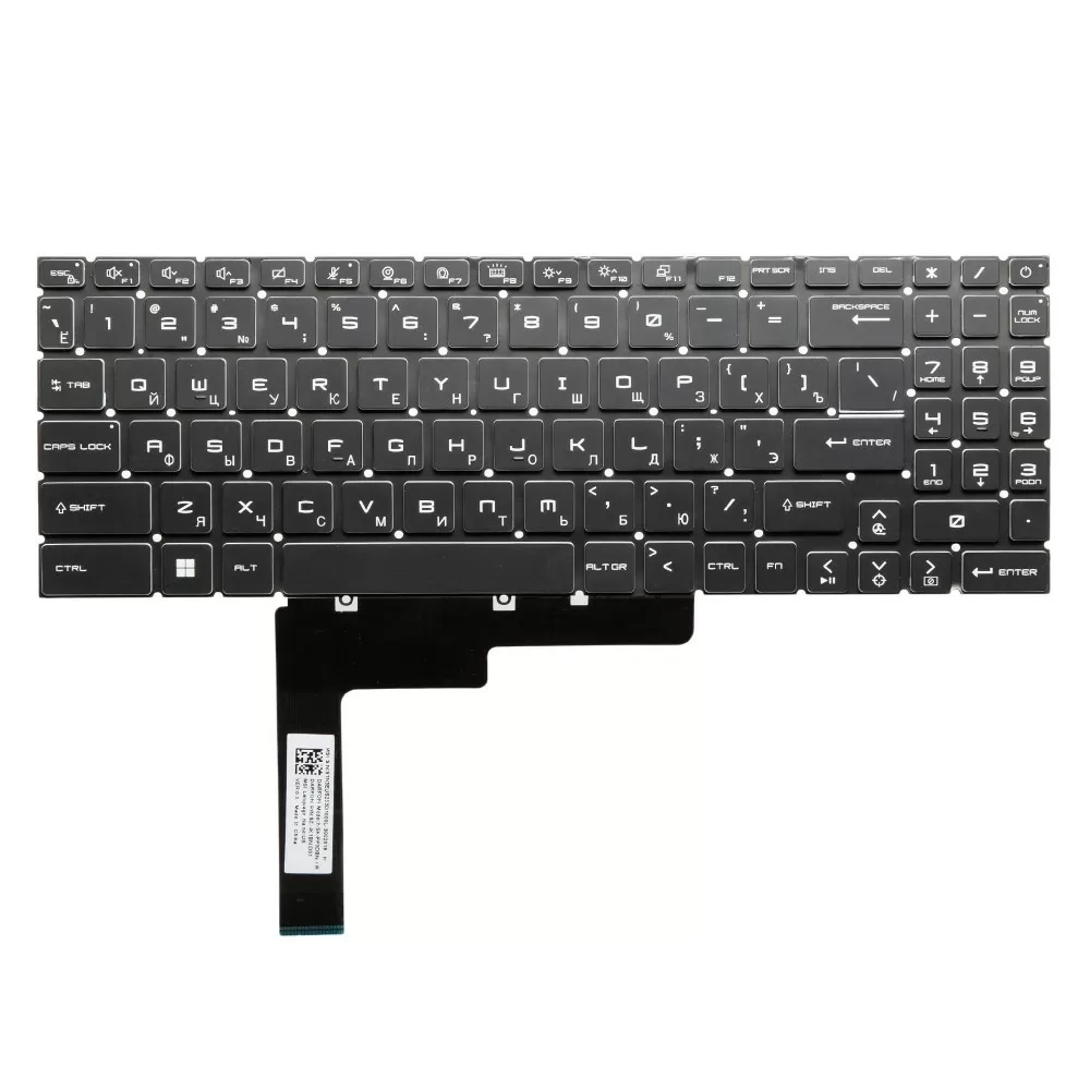 Клавиатура для ноутбука MSI Katana GF66 GF76 Черная с RGB подсветкой