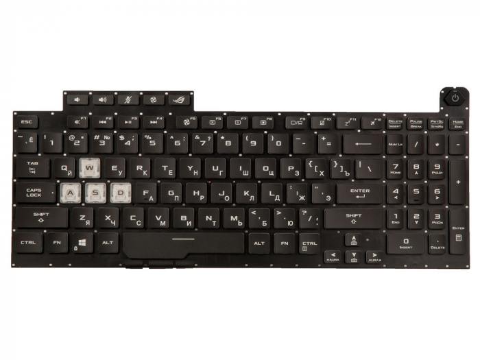 Клавиатура для ноутбука Asus ROG Strix G17: G712LW G712LWS G712LU G712LV Черная с подсветкой