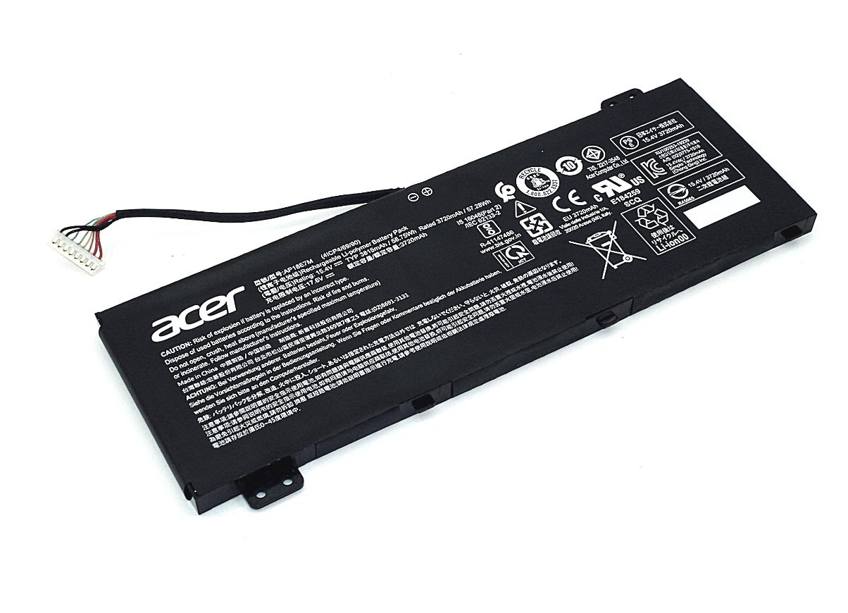 Аккумулятор для Acer NITRO 5 AN515-54 AN517 A715-74G (15.4V 3574mAh) AP18E7M AP18E8M Original