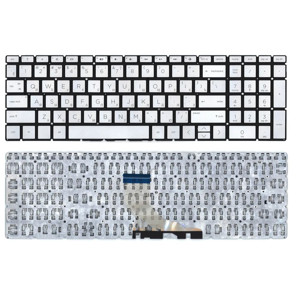 Клавиатура для ноутбука HP 15-DA 15-DB 15-DF 15-DX 15-DW 15-CX 17-BY 17-CA Серебристая