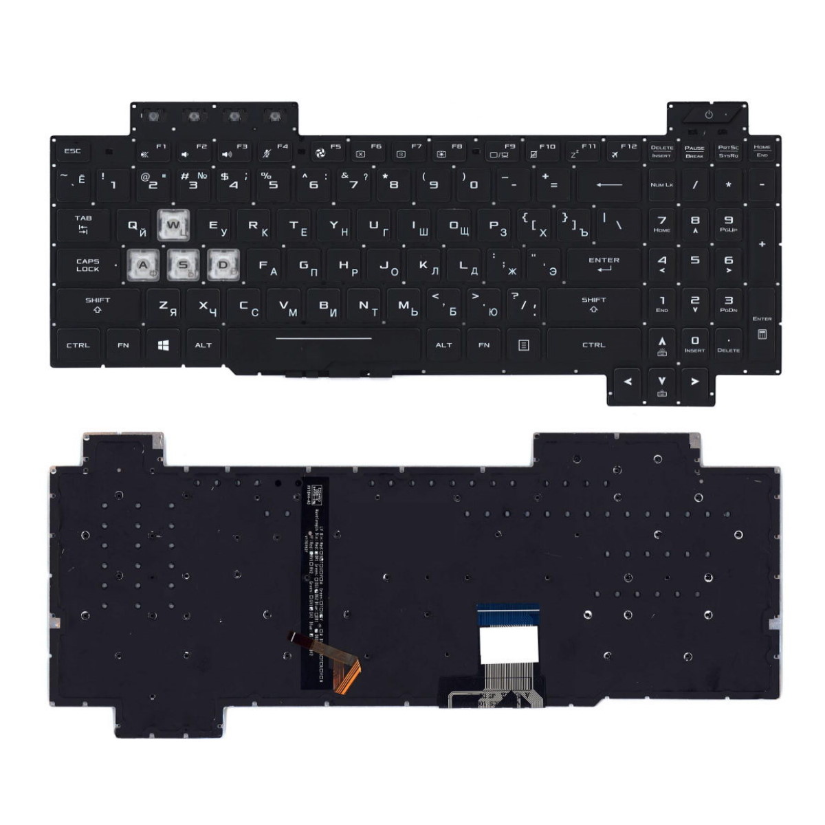 Клавиатура для ноутбука Asus TUF Gaming FX505DD FX505GM FX705GD Черная с RGB подсветкой
