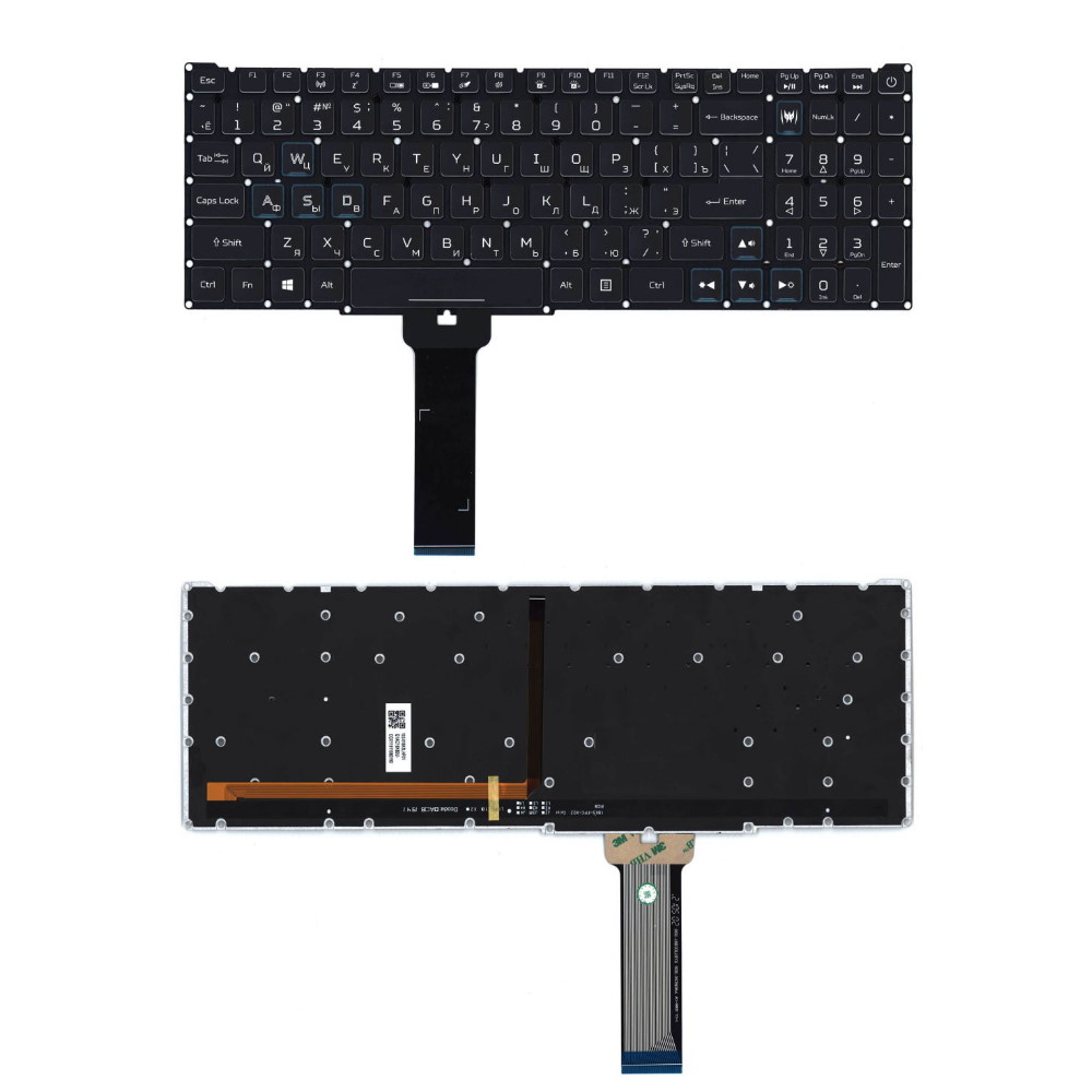 Клавиатура для ноутбука Acer Predator Helios 300 PH315-52 PH317-51 53 Черная с цветной подсветкой