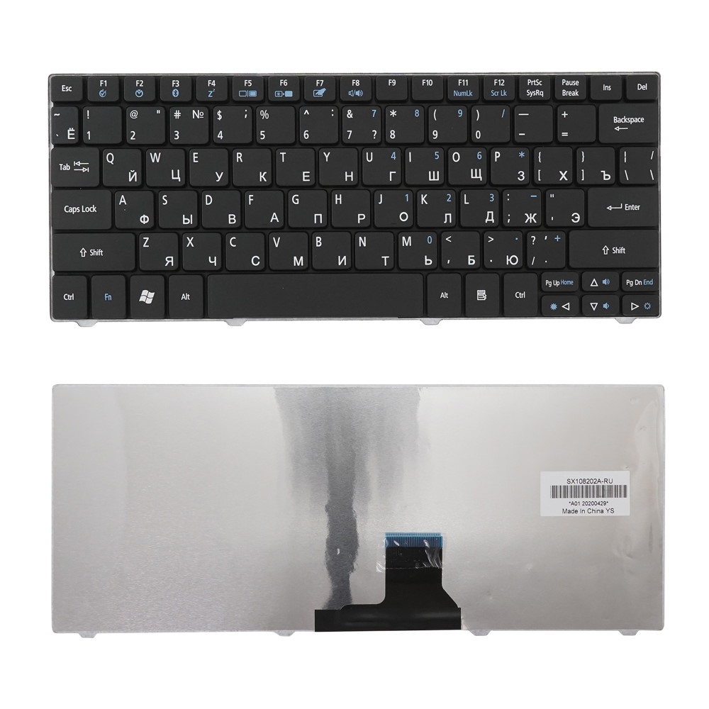 Клавиатура для ноутбука Acer Aspire 1810 1830T 1410 Aspire One 721 722 751 751H 752 Черная