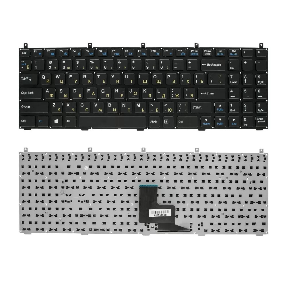 Клавиатура для ноутбука DNS Clevo C4500 W765K Черная без рамки гор. Enter