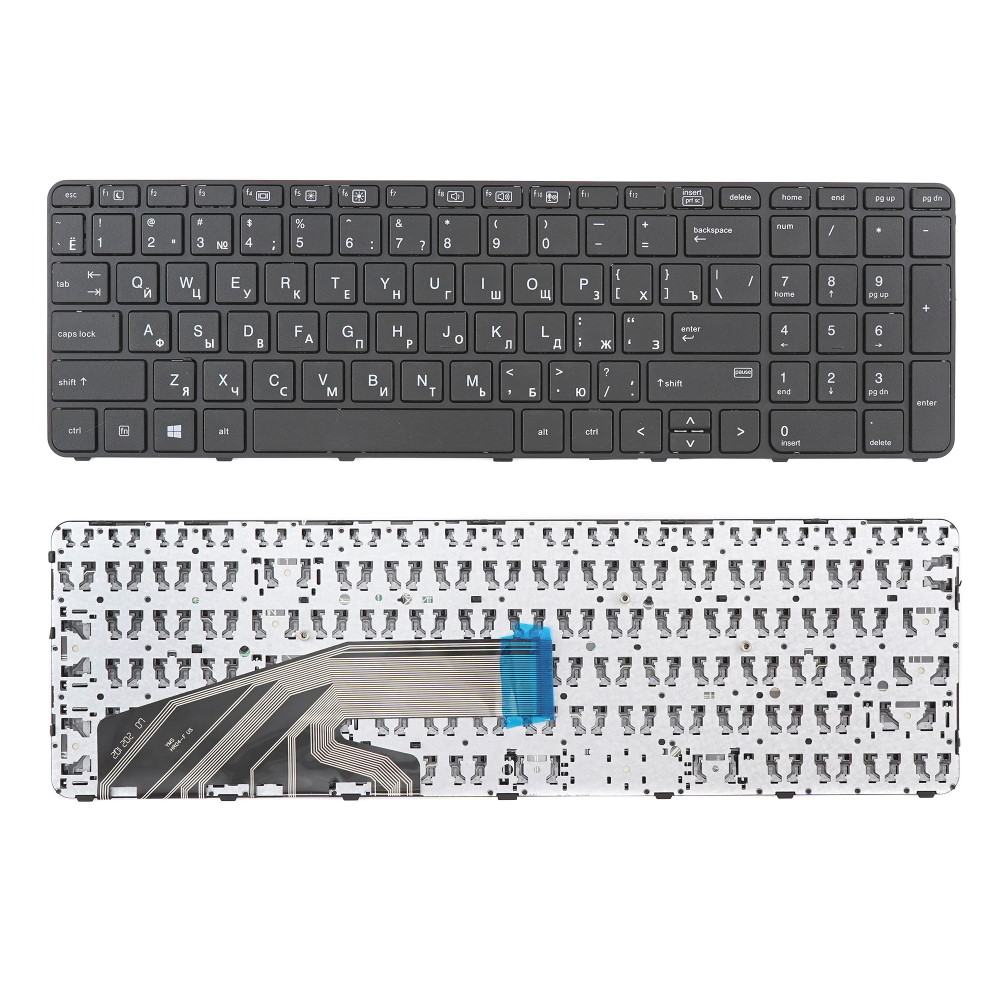 Клавиатура для ноутбука HP ProBook 450 G3 455 G3 470 G3 Черная с рамкой