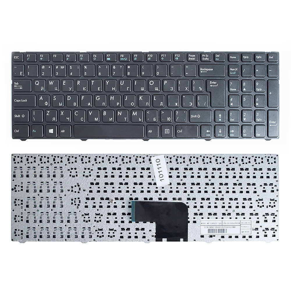 Клавиатура для ноутбука DNS Pegatron C15 C17A Черная с рамкой