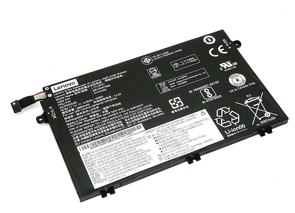 Аккумулятор для Lenovo ThinkPad E480 E580 E590 (12.6V 3880mAh) L17M3P51 Original