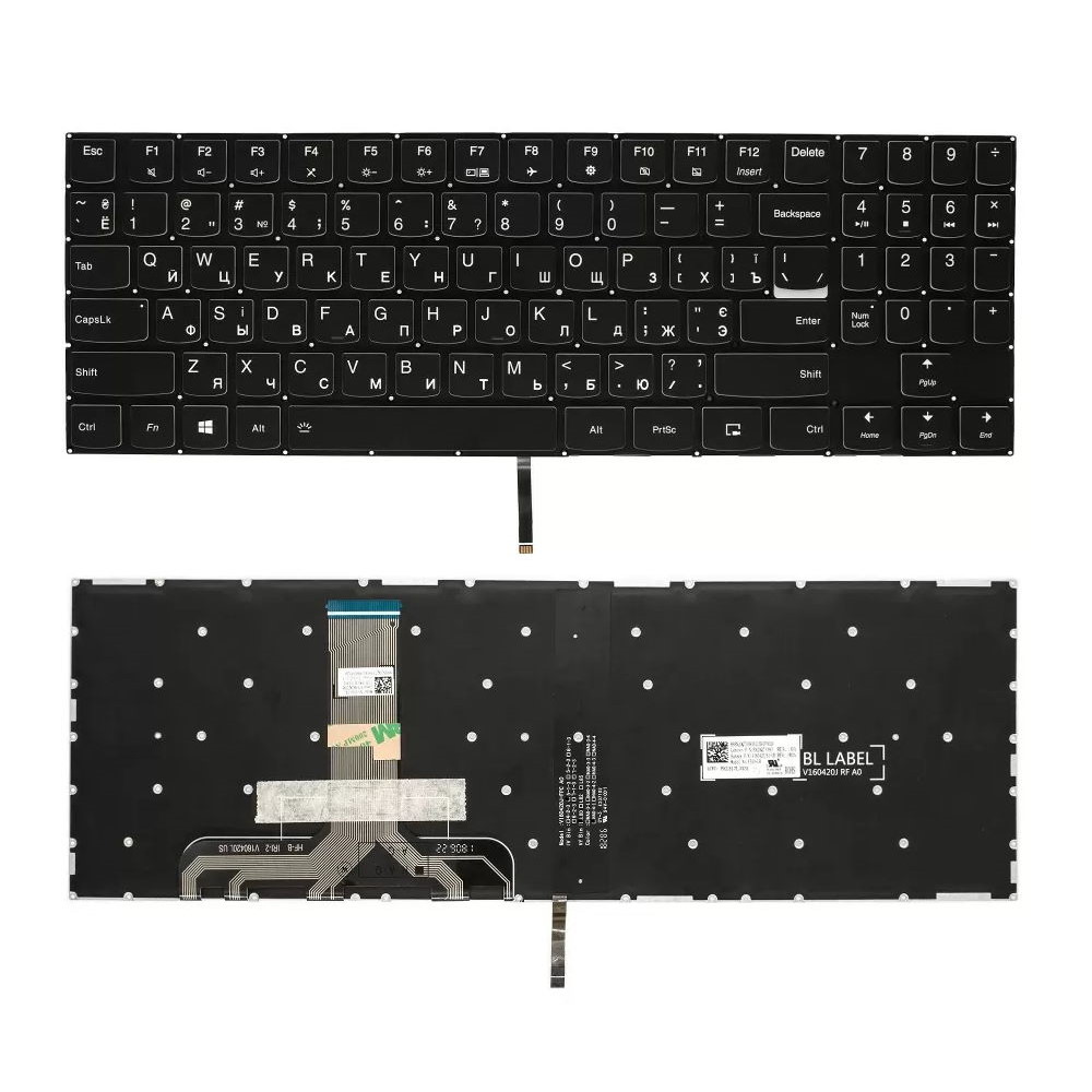 Клавиатура для ноутбука Lenovo Legion Y540-15IRH Y545-15IRH Y540-17IRH Черная с белой подсветкой