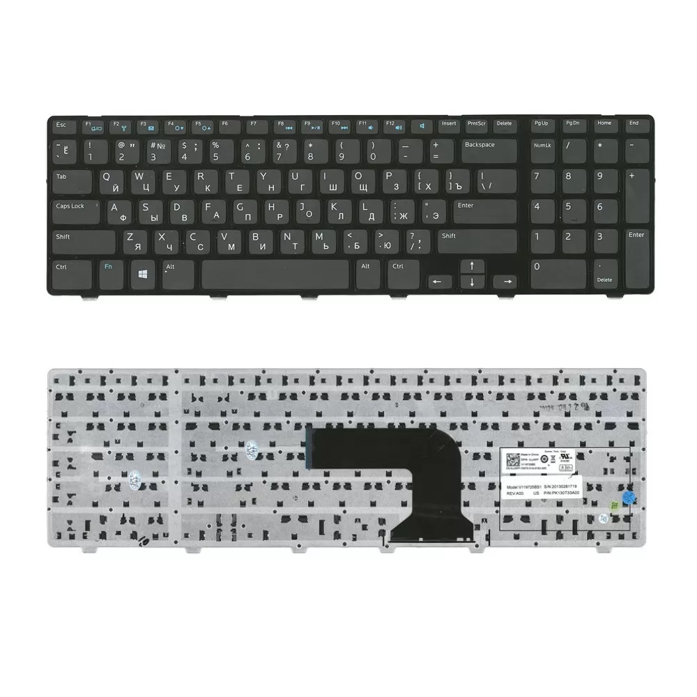 Клавиатура для ноутбука Dell 3721 5721 5737 Черная с рамкой