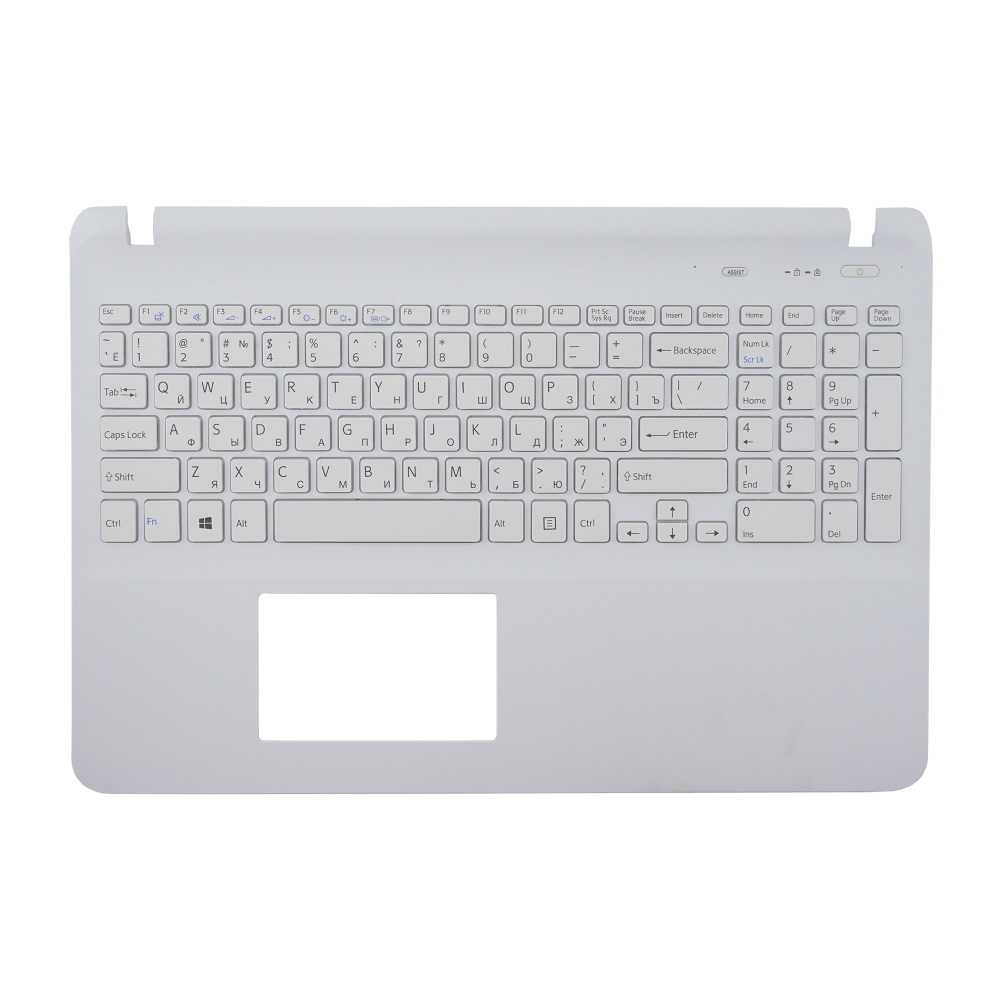 Клавиатура для ноутбука Sony SVF15 SVF152 Белая с белым топкейсом