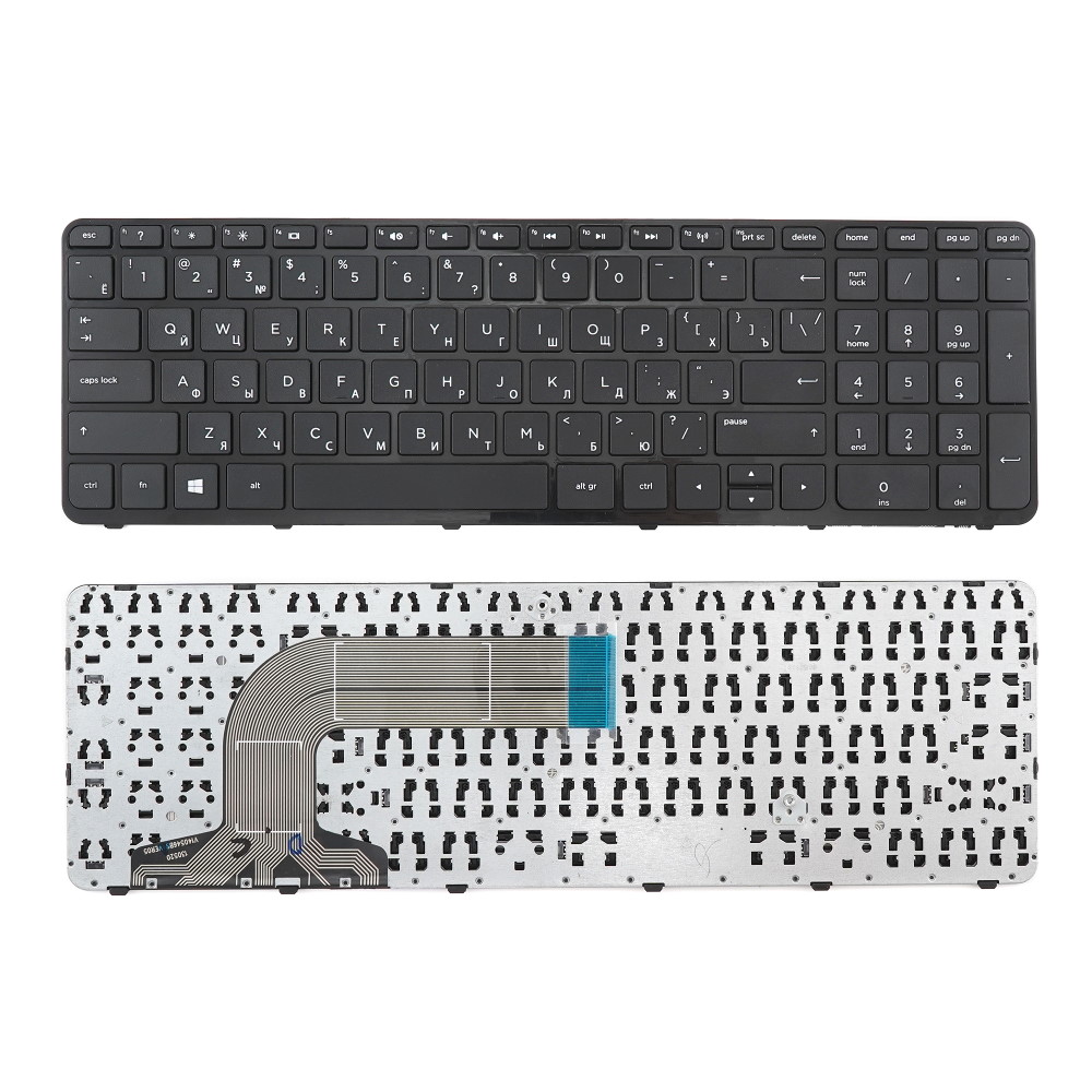 Клавиатура для ноутбука HP 17-e 17-n Черная с рамкой