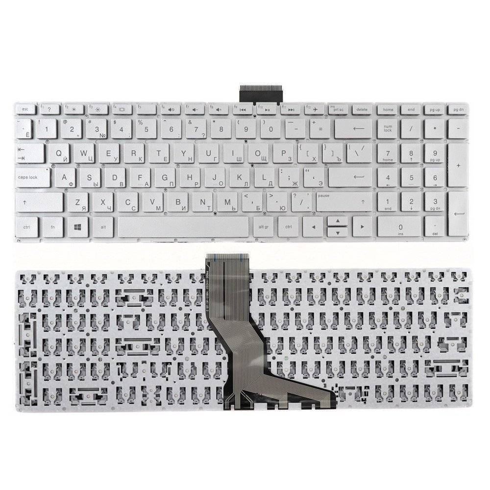 Клавиатура для ноутбука HP 15-BS 15-BW 15s-eq1000 250 G6 255 G6 17-AK 17-AR 17-BS 17-BW Белая