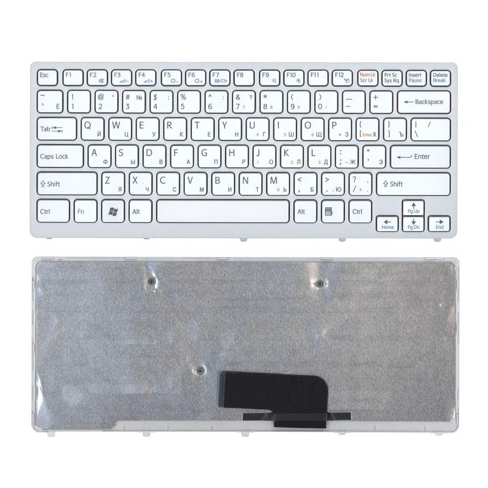 Клавиатура для ноутбука Sony Vaio VPC-CW VPCCW Белая c рамкой