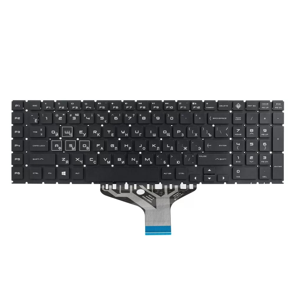 Клавиатура для ноутбука HP Omen 17-cb Черная с подсветкой (RGB)