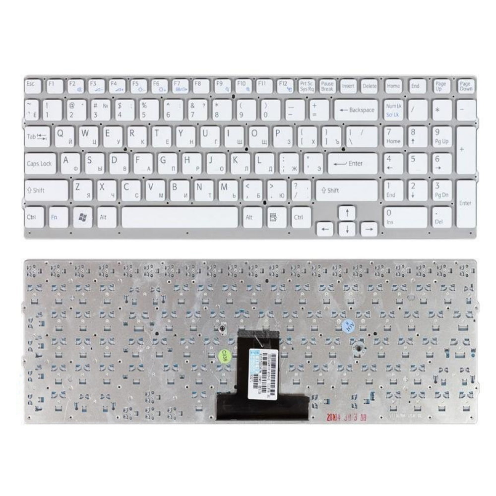 Клавиатура для ноутбука Sony VPC-EB Белая без рамки