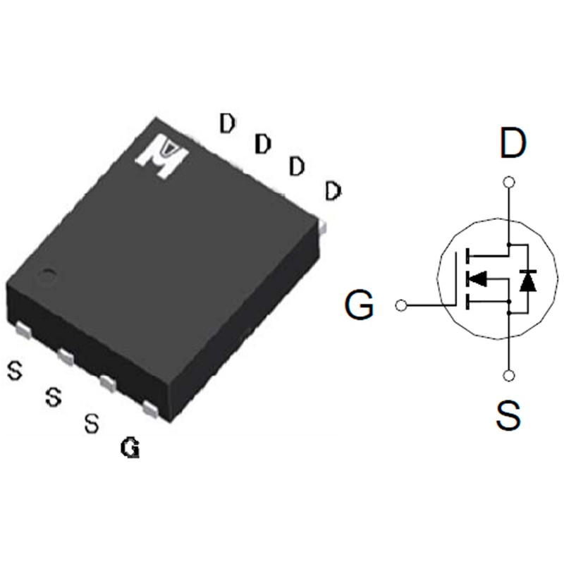 Микросхема EMB04N03H N-Channel MOSFET 30V 75A