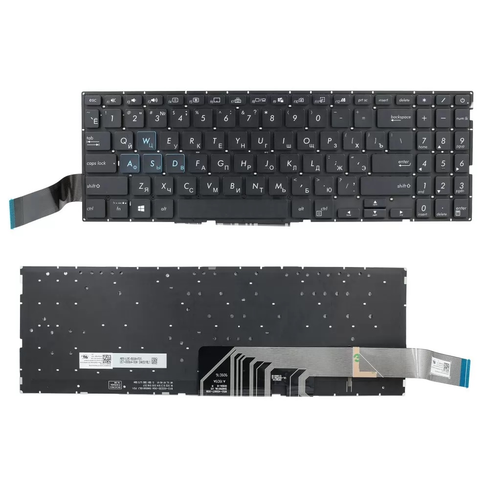 Клавиатура для ноутбука Asus VivoBook X571GD X571GT X571LH X571LI Черная с подсветкой