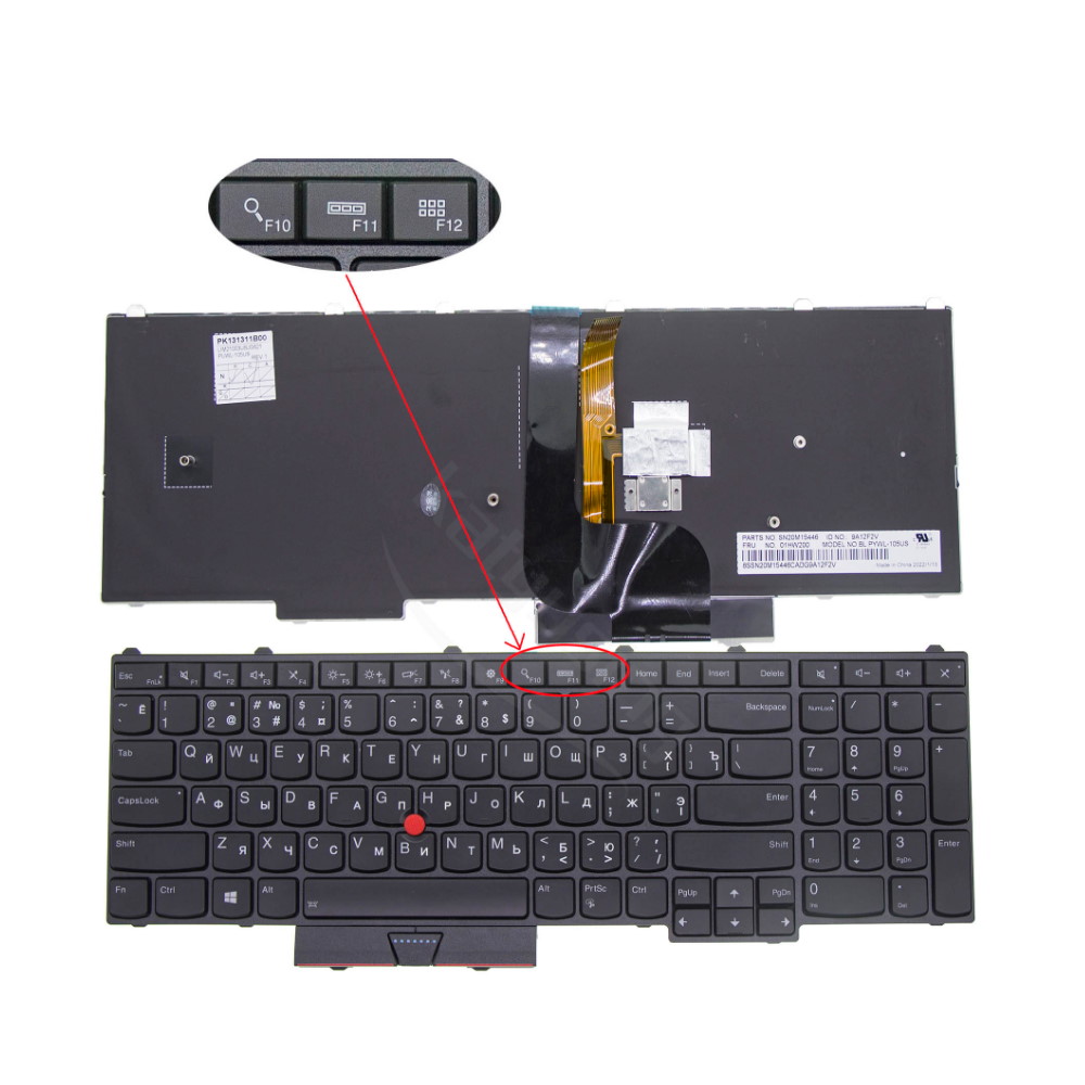 Клавиатура для ноутбука Lenovo ThinkPad P50 P51 P70 P71 Черная с подсветкой