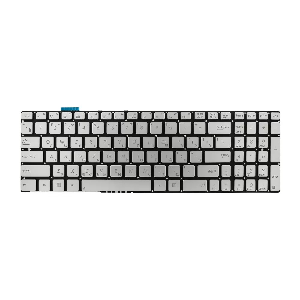 Клавиатура для ноутбука Asus N550 Серебристая