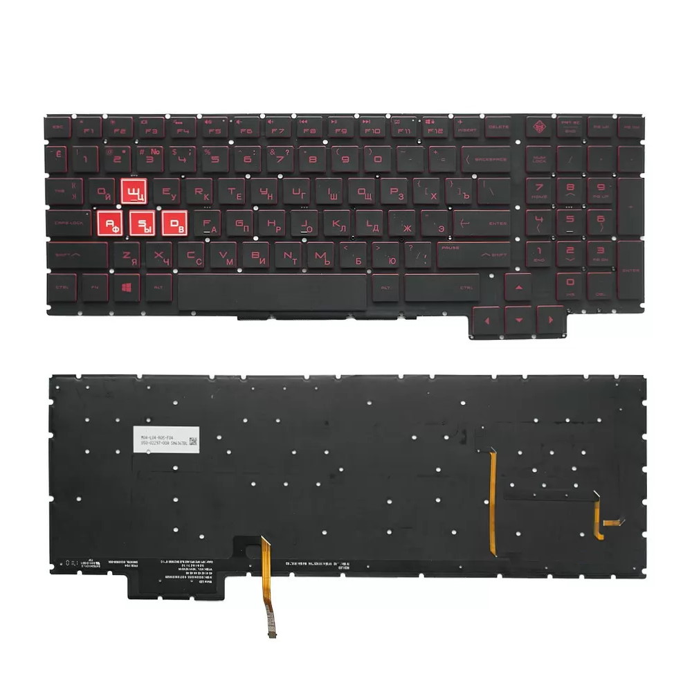 Клавиатура для ноутбука HP Omen 15-CE Черная с красной подсветкой