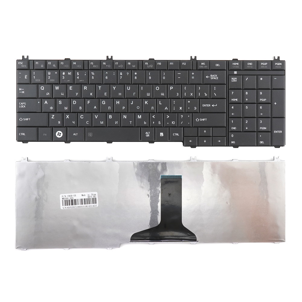 Клавиатура для ноутбука Toshiba C650 C660 L650 L750 Черная