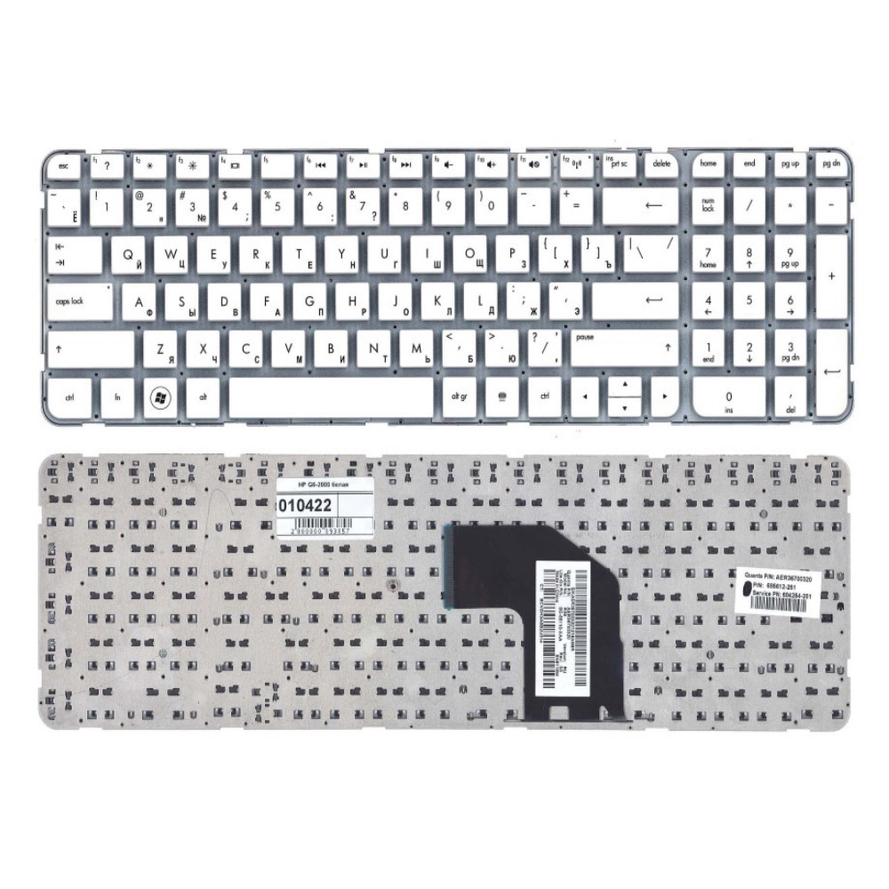 Клавиатура для ноутбука HP Pavilion G6-2000 Белая без рамки