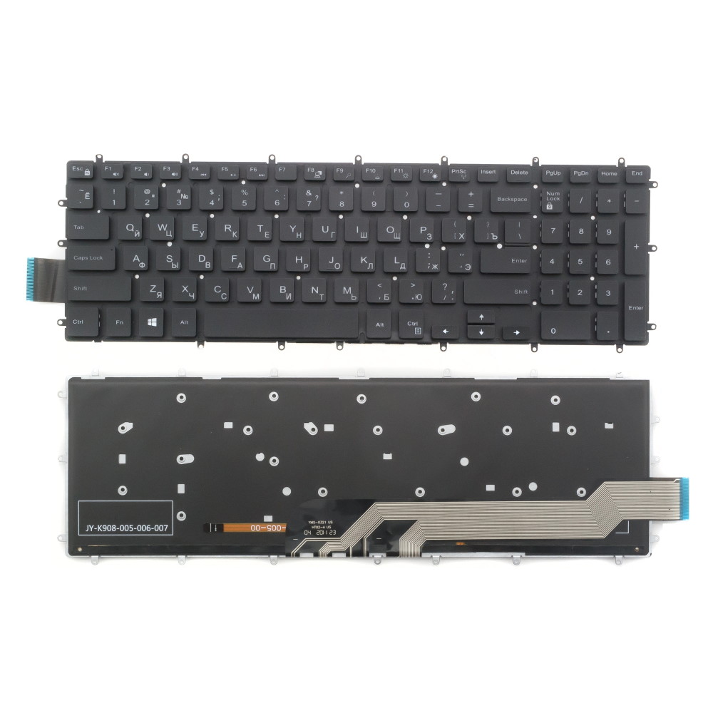 Клавиатура для ноутбука Dell Inspiron 15-5565 5570 5575 17-5770 Черная с подсветкой