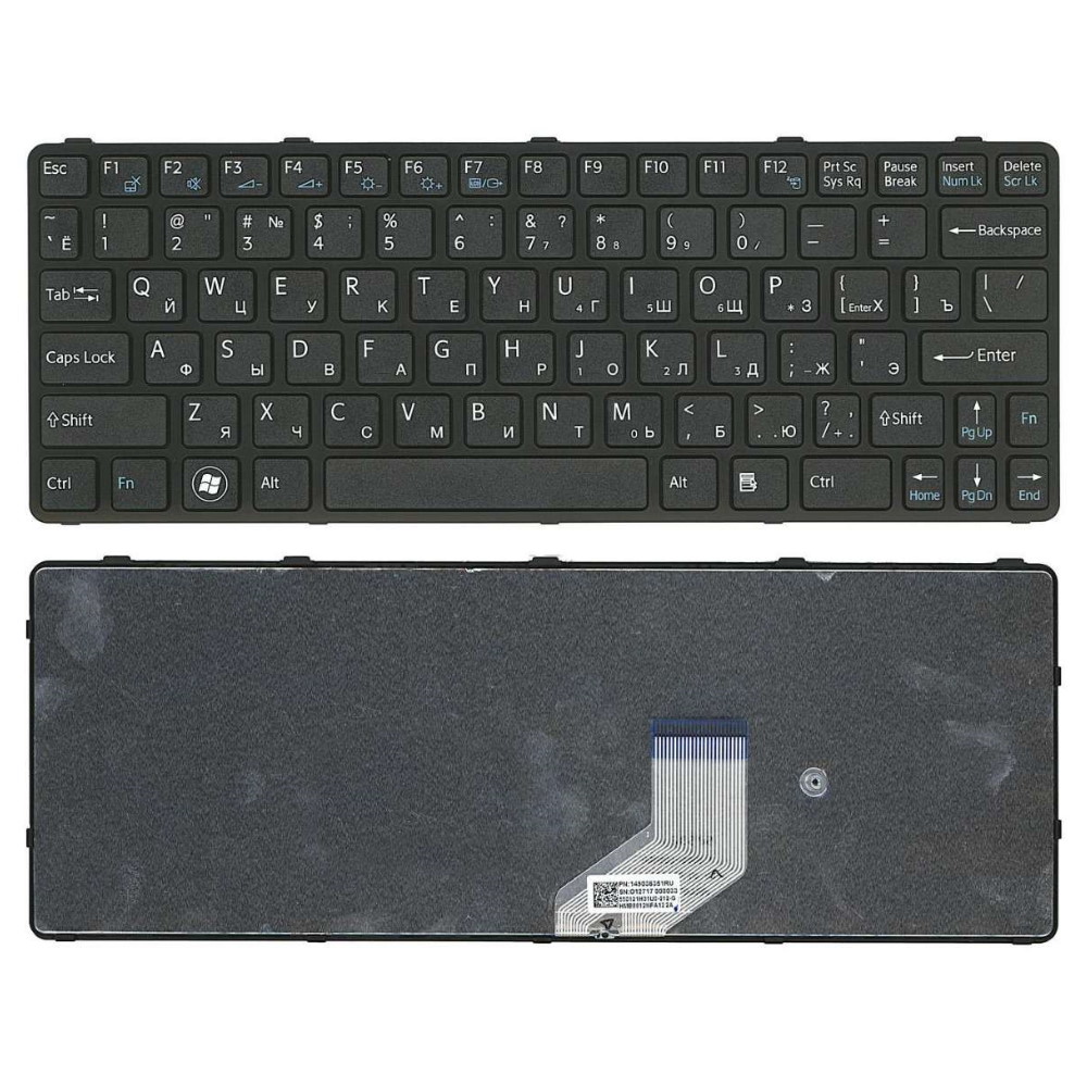 Клавиатура для ноутбука Sony SVE11 SVE111 Черная с рамкой