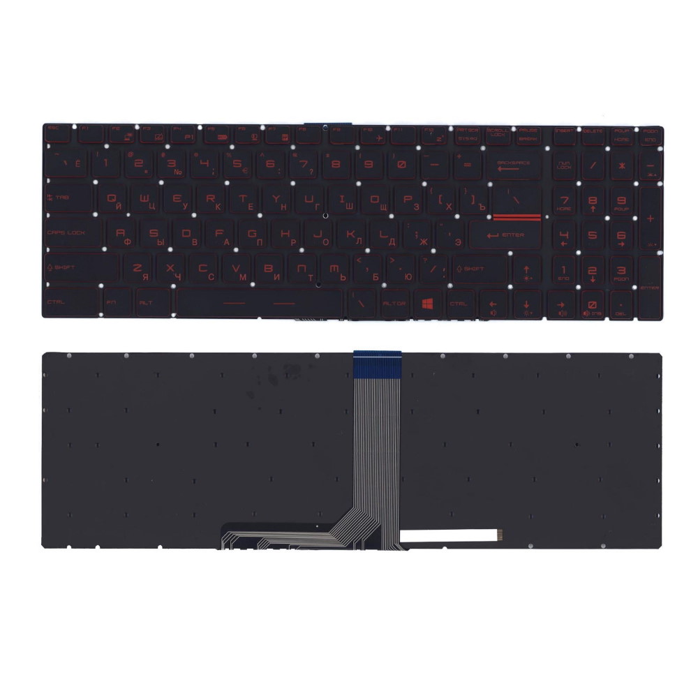 Клавиатура для ноутбука MSI GT72 GS60 GS70 GP62 GL72 GE72 Черная с красной подсветкой