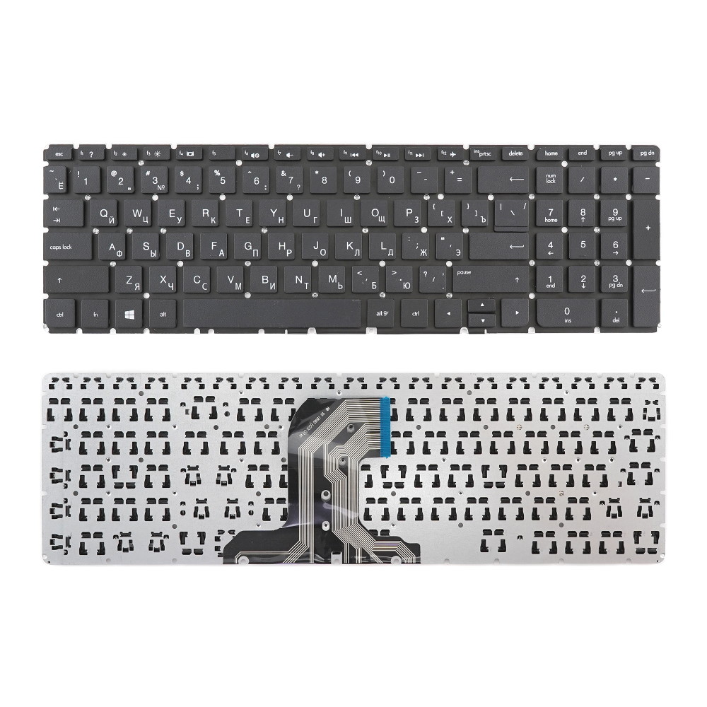 Клавиатура для ноутбука HP 15-ac 15-af 17-ac 17-x 17-y 255 250 G5 255 G5 256 G5 Черная без рамки