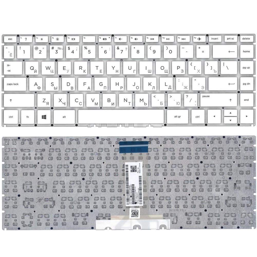 Клавиатура для ноутбука HP 14-BP 14-BS 14-BR 14-BF 14-BK 14-DK 14-BA 14-BW Белая 