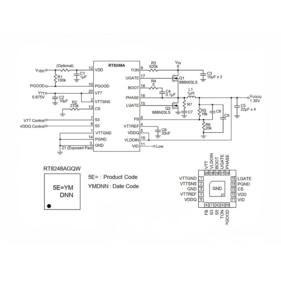 Микросхема RT8248AGQW 5E=