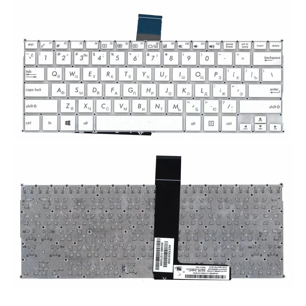 Клавиатура для ноутбука Asus X200CA F200CA R200CA X200M X200MA Белая