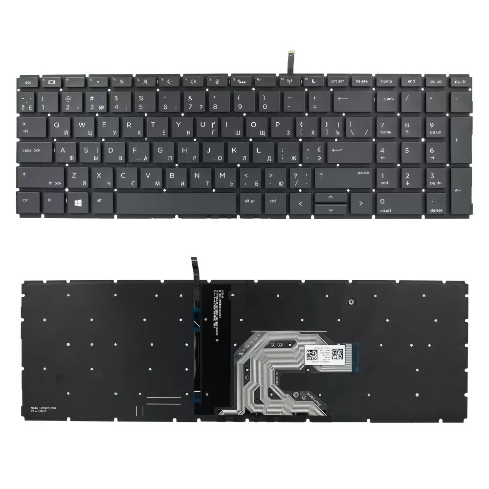 Клавиатура для ноутбука HP ProBook 450 G6 455 G6 450 G7 455 G7 Черная с подсветкой