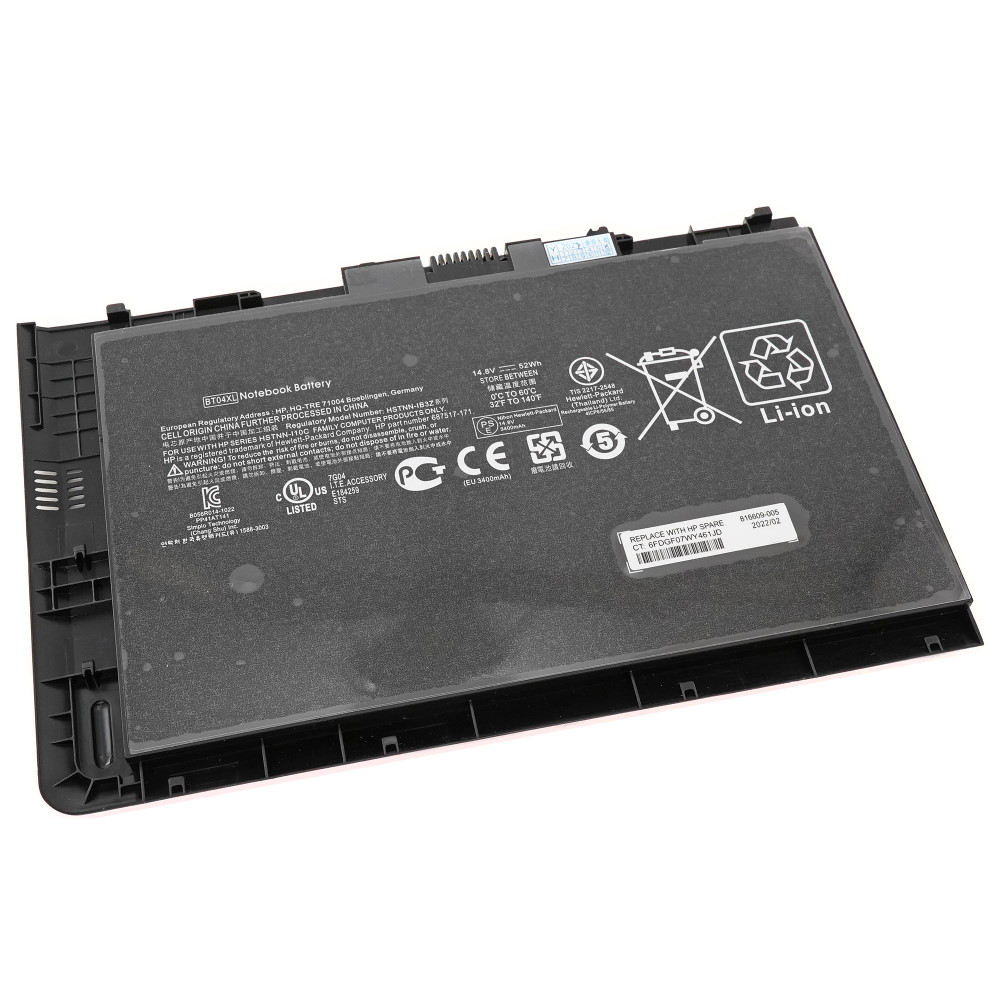 Аккумулятор для HP EliteBook Folio 9470m 9480m (14.8V 52Wh) BT04XL Original