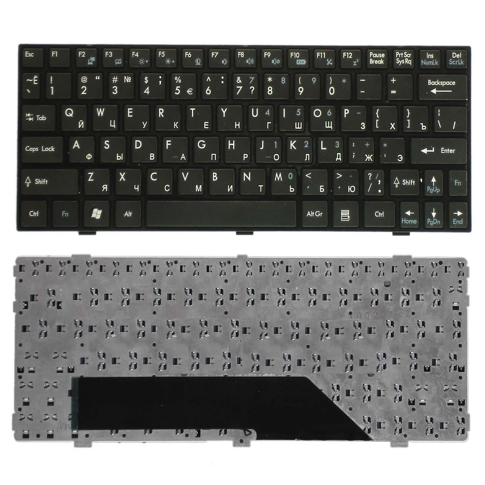 Клавиатура для ноутбука MSI Wind U160 U135 L1350 Черная с черной рамкой
