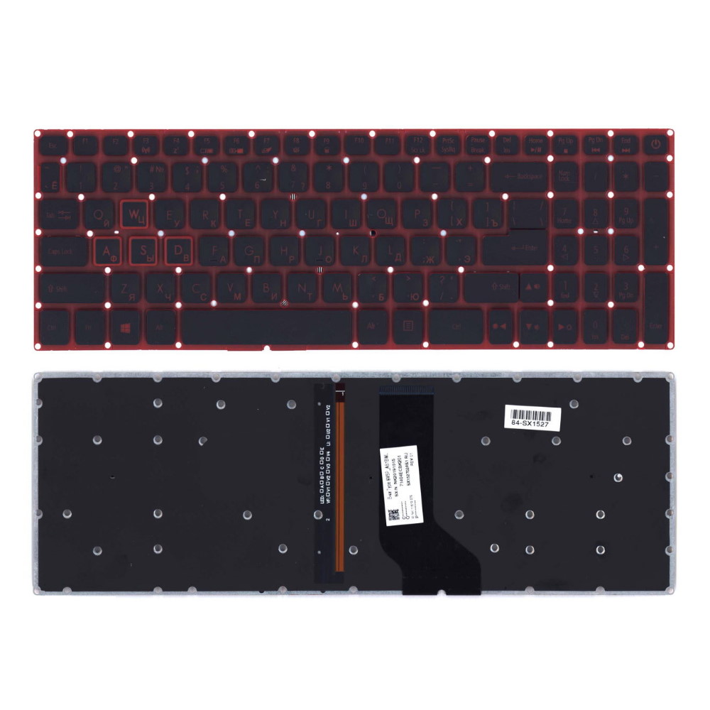Клавиатура для ноутбука Acer Aspire V Nitro VN7-593G VN7-793 VX5-591G Черная с красной подсветкой