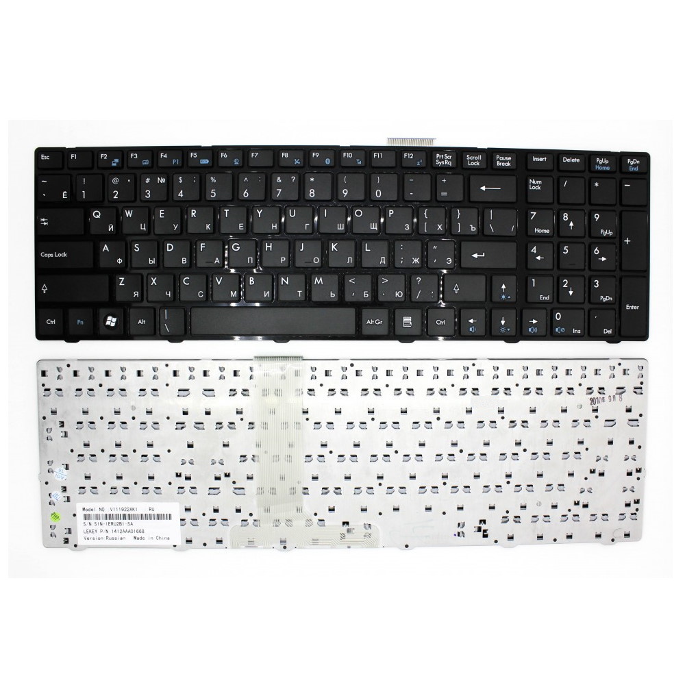 Клавиатура для ноутбука MSI CX620 GT660 A6200 CX605 CR630 CX705 GE600 GE700 Черная