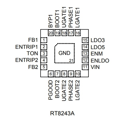 Микросхема RT8243AZQW 8A
