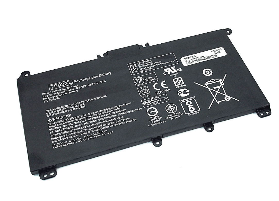 Аккумулятор для HP 15-CC 15-CD 15-CK 17-AR (11.55V 3470mAh) TF03XL HSTNN-LB7X Original
