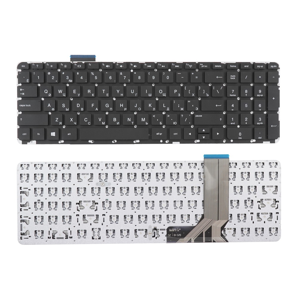 Клавиатура для ноутбука HP 15-j000 17-j000 Черная без рамки