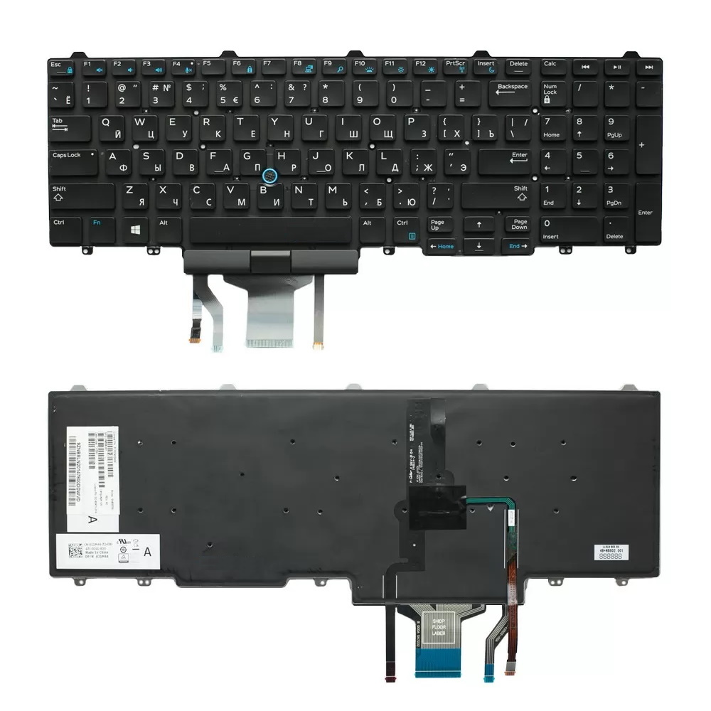 Клавиатура для ноутбука Dell Latitude 5580 5590 E5550 E5570 Черная с подсветкой