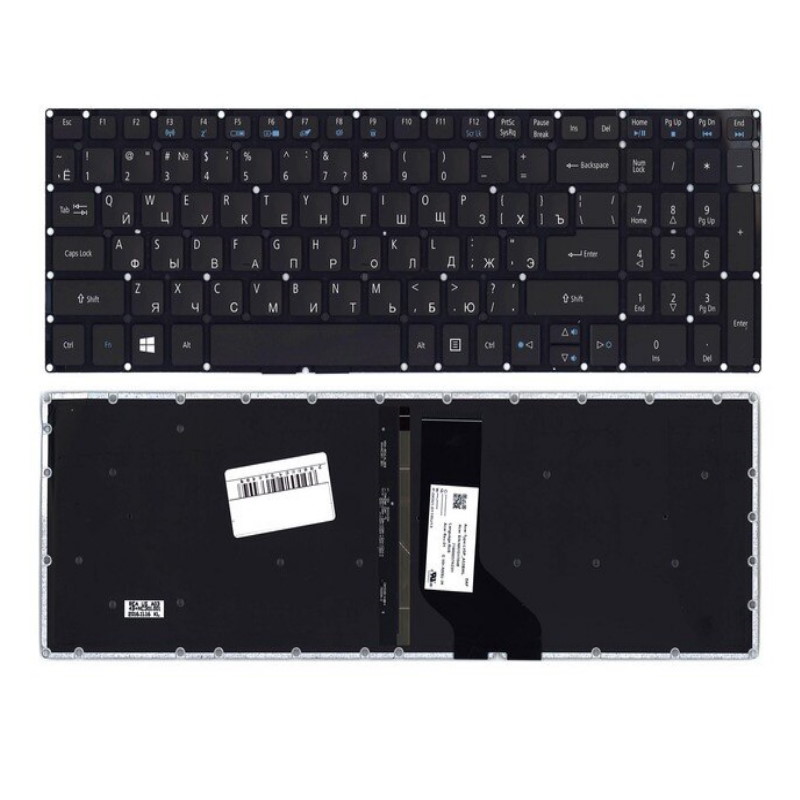 Клавиатура для ноутбука Acer Aspire R5-571T Черная с подсветкой